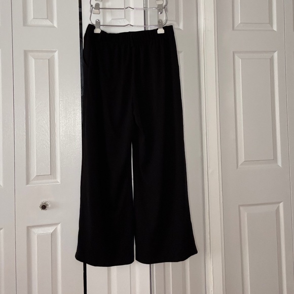 Halara Wide Leg Waffle Work Pants in Black - Picture 4 of 5
